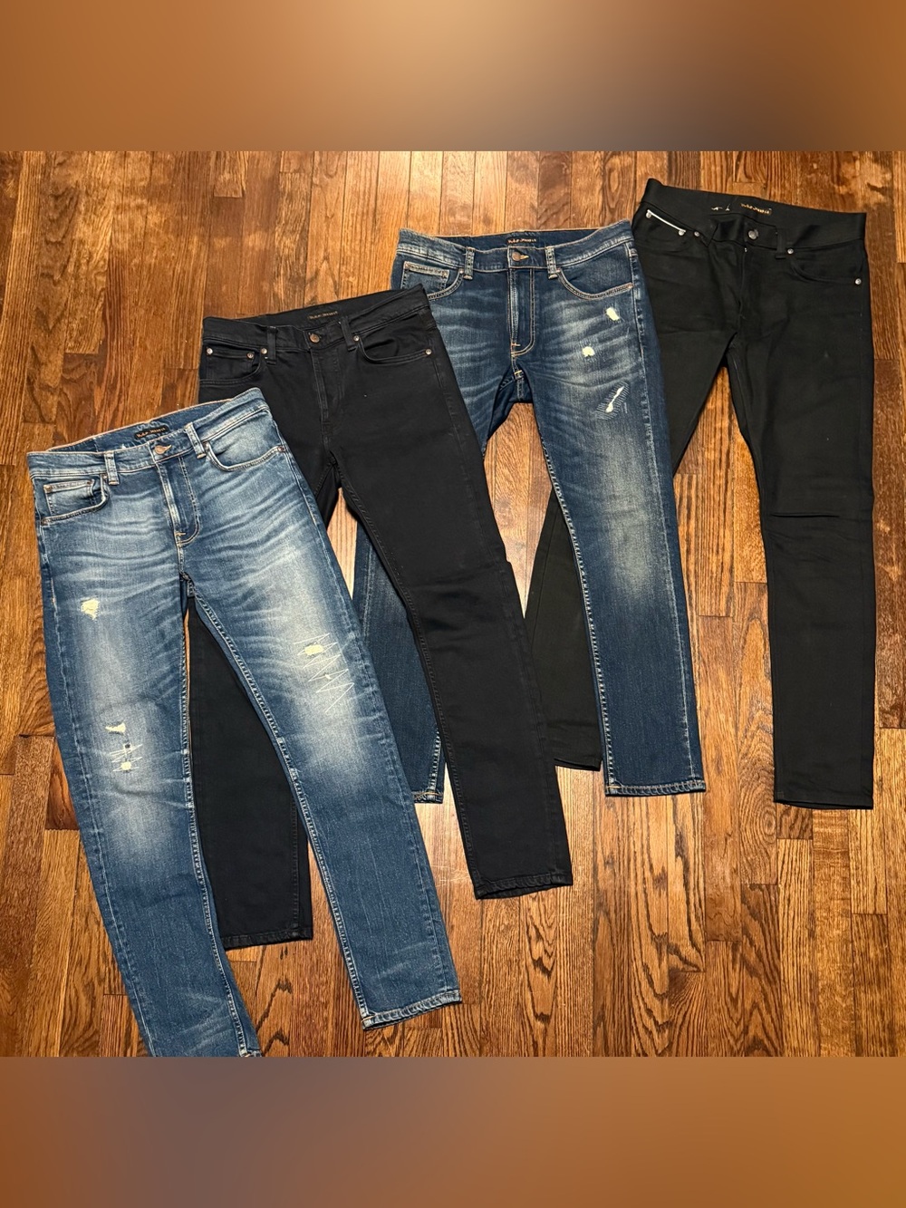 Lot of 4 Men’s Nudie Jeans “Lean Dean” Slim Tapered Denim